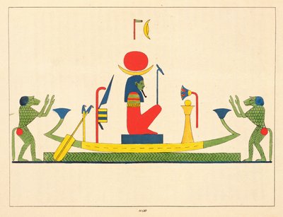 Der Gott Chons, Illustration aus Pantheon egyptien: Sammlung der mythologischen Figuren des Alten Ägypten von Jean-Francois Champollion, veröffentlicht 1823-25 von Leon Jean Joseph Dubois